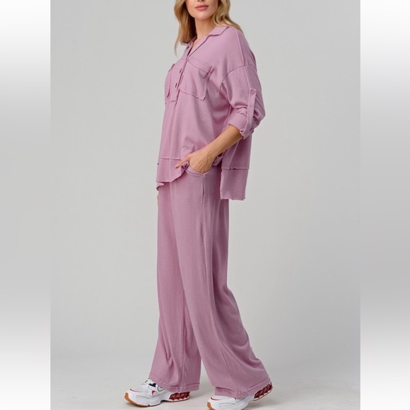 25 Rolled Up Pocket Sweater Shirts and Pants Set - Picture 2 of 5